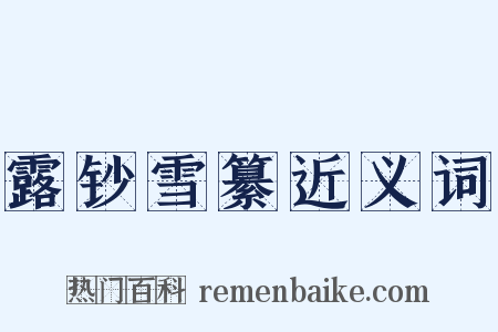 露钞雪纂近义词是什么意思的图片